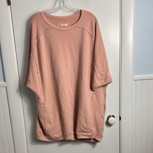 We The Free Mari Muscle Pullover Pink Size Medium Oversized Lounge - Picture 2 of 8